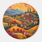 Malerei der Toskana im Herbst | Italien | Art der  Magnet (Vorne)
