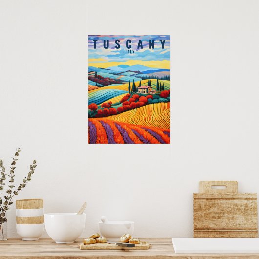 Malerei der Toskana im Herbst | Italien Reise | Ar Poster (Küche)