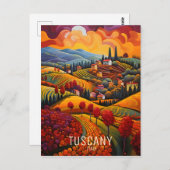 Malerei der Toskana im Herbst | Italien Reise | Ar Postkarte (Vorne/Hinten)