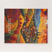 Malerei der Toskana im Herbst | Italien Reisen Kun Puzzle (Horizontal)