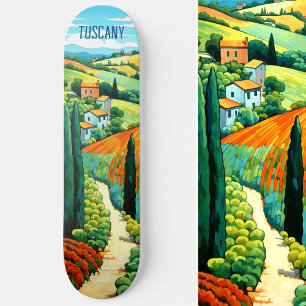 Malerei der Toskana Italien Art der Reise Skateboard