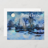 Malerei der Winternacht im Stadtpark Postkarte (Vorne/Hinten)