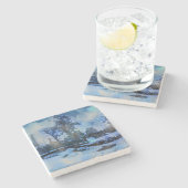 Malerei der Winternacht im Stadtpark Steinuntersetzer (Seitenansicht)