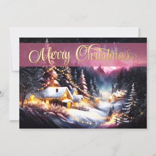 Malerei des Berges Winter Weihnachten Karte (Vorderseite)