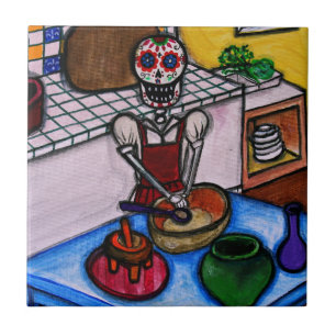 MALEREI DES CALAVERA LA-COCINERA LA-JEFA FLIESE