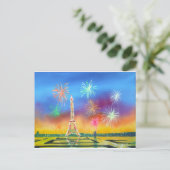 Malerei des Eiffelturms in Paris Postkarte (Stehend Vorderseite)
