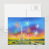 Malerei des Eiffelturms in Paris Postkarte (Vorne/Hinten)