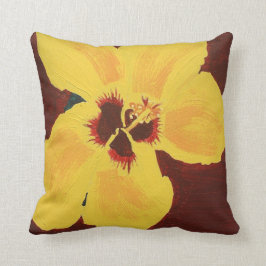 Malerei des gelben hawaiianischen Hibiskus Pillow Kissen