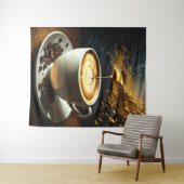 Malerei des Kaffeecups Abstrakt Wandteppich (Beispiel (Horizontal))