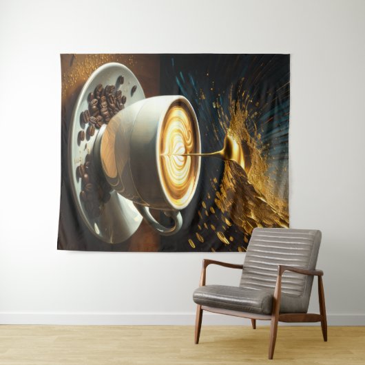 Malerei des Kaffeecups Abstrakt Wandteppich (Beispiel (Horizontal))