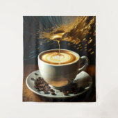 Malerei des Kaffeecups Abstrakt Wandteppich (Vorderseite)