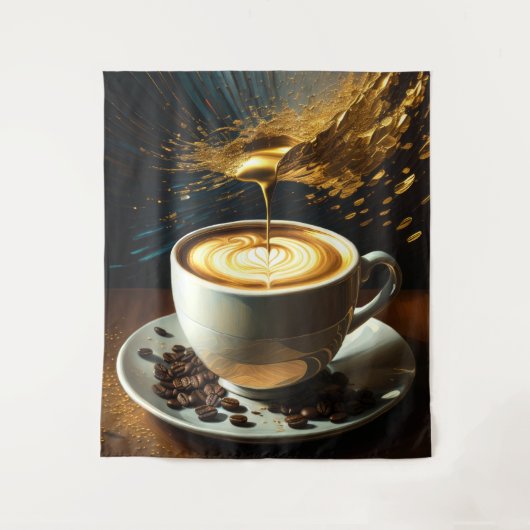 Malerei des Kaffeecups Abstrakt Wandteppich (Vorderseite)