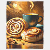 Malerei des Kaffeecups und der Zimtwalzen Abstrakt Fleecedecke (Vorderseite)