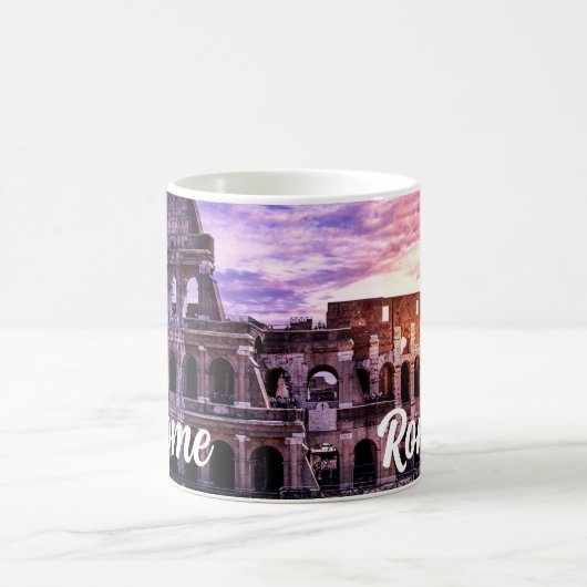 Malerei des Kolosseums in Rom bei Sonnenuntergang Kaffeetasse (Mittel)