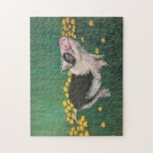 Malerei des Niedlichen grauen und weißen Pigments Puzzle (Vertikal)