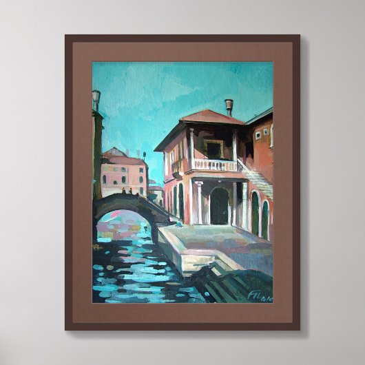 Malerei des Rialto Fischmarktes, Venedig, Italien Poster