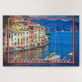 Malerei des Segelns nach Portofino, Italien - 20x3 Puzzle