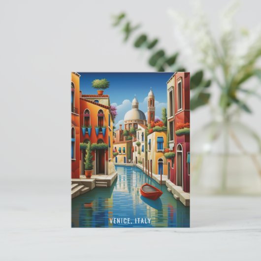 Malerei des Venedig-Kanals | Italien Reise | Art Postkarte (Stehend Vorderseite)