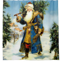 Malerei des Vintagen Vaters Weihnachten Duschvorhang