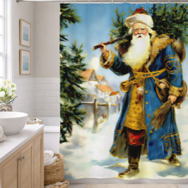 Malerei des Vintagen Vaters Weihnachten Duschvorhang
