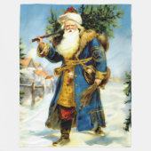 Malerei des Vintagen Vaters Weihnachten Fleecedecke (Vorderseite)