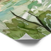 Malerei des Waldes River Watercolor Poster (Ecke)