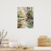 Malerei des Waldes River Watercolor Poster (Küche)