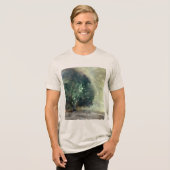 Malerei des Wasserfarbenwaldes Tri-Blend Shirt (Vorderseite voll)