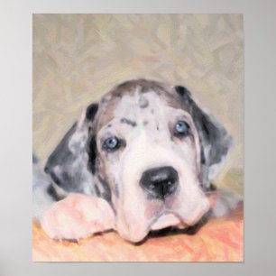 Malerei: Doggenwelpe Poster