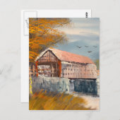 Malerei einer alten Pennsylvania-Brücke Postkarte (Vorne/Hinten)