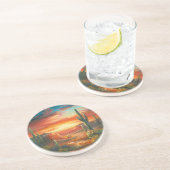 Malerei einer bunten sandstein untersetzer (Seite)