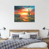 Malerei einer farbenfrohen Wüste Sonnenuntergangsm Leinwanddruck (Insitu (Schlafzimmer))