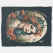 Malerei einer Frau Fleecedecke (Vorderseite (Horizontal))