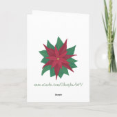 Malerei einer Poinsettia Blume Weihnachtskarten Feiertagskarte (Rückseite)