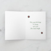 Malerei einer Poinsettia Blume Weihnachtskarten Feiertagskarte (Innenseite)