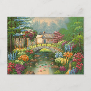 Malerei einer Stone Walking Bridge Postkarte