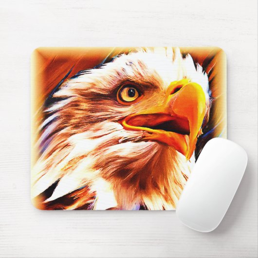 Malerei eines Atemberaubenden Adlergesichts. Jetzt Mousepad (Mit Mouse)