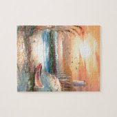 Malerei eines auf den Strand gesetzten Rowboat Puzzle (Horizontal)