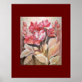 Malerei eines Blumenposters in dunkelrosa Mohnplak Poster (Vorne)