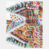 Malerei eines farbenfrohen Candy Gingerbread House Fleecedecke (Vorderseite)