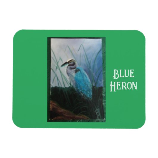 Malerei eines flexiblen Blauen Herons Magnet (Horizontal)