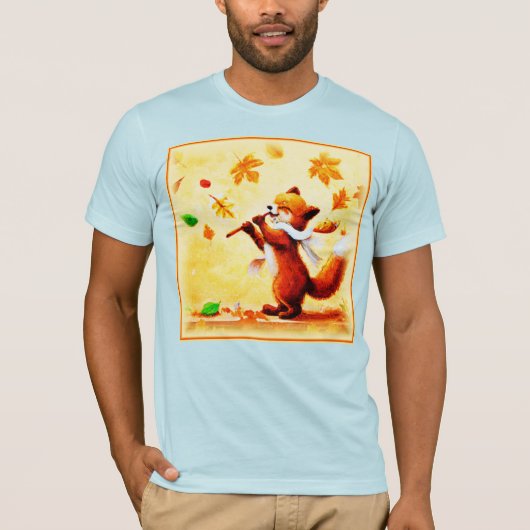 Malerei eines glücklichen singenden Rotfuchs. Jetz T-Shirt (Vorderseite)