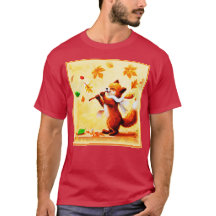 Malerei eines glücklichen singenden Rotfuchs. Jetz