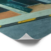 Malerei eines grünen alten Kaufhauses Poster (Ecke)