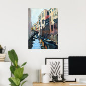 Malerei eines Kanals aus Venedig, Italien Poster (Heimbüro)