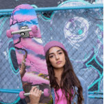 Malerei eines Kirschblossom Skateboard<br><div class="desc">Dieses von der künstlerischen Intelligenz entworfene Bild in lebhaften Farben zeigt einen heißen rosa Kirschblütenbaum im historischen Japan.</div>