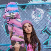 Malerei eines Kirschblossom Skateboard