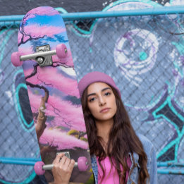 Malerei eines Kirschblossom Skateboard