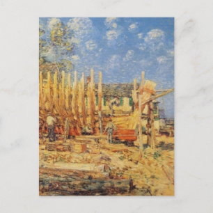 Malerei eines Schöpfers in Provincetown Postkarte