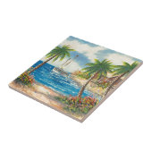 Malerei eines Segelboots in Hawaii Fliese (Seite)